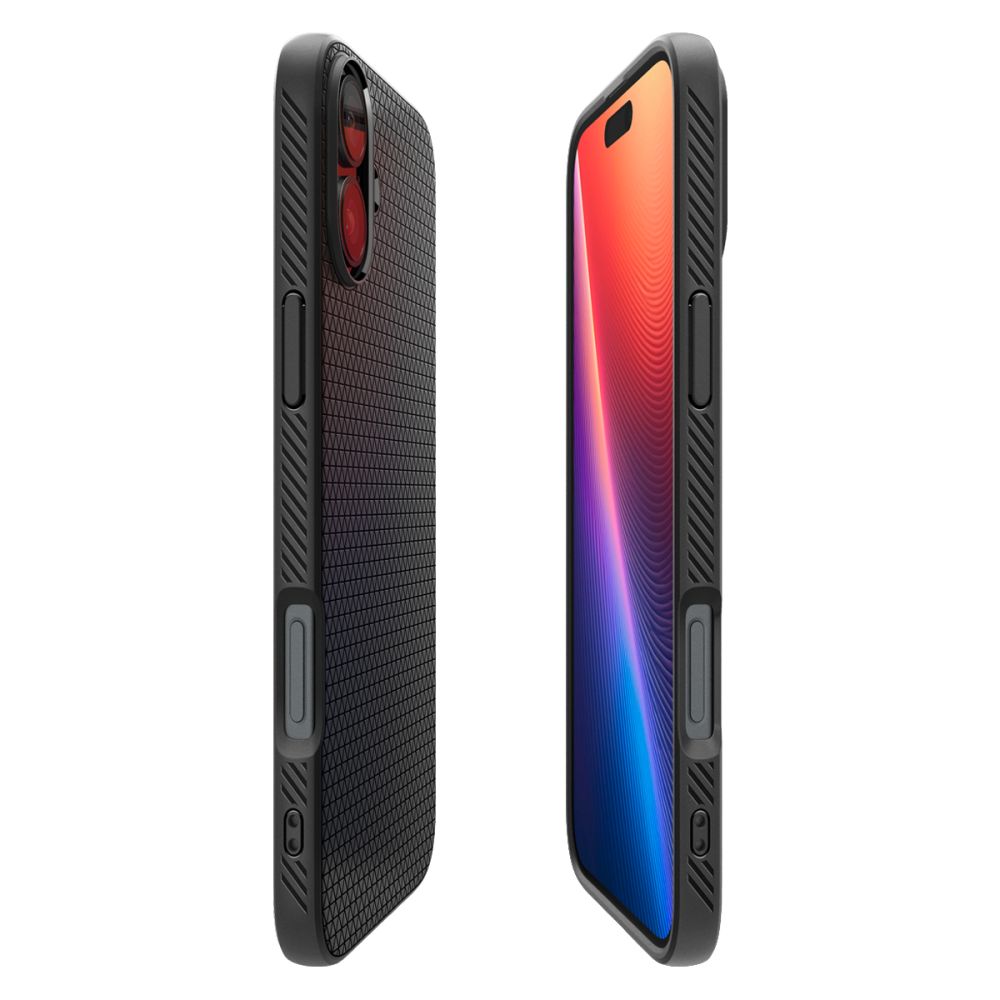 Étui pour Apple iPhone 16, Spigen, Liquid Air, Noir Mat ACS08194