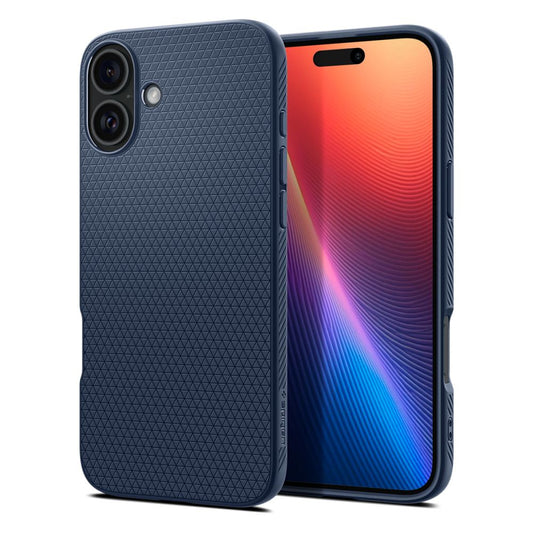 Coque pour Apple iPhone 16, Spigen, Liquid Air, Bleu ACS08195