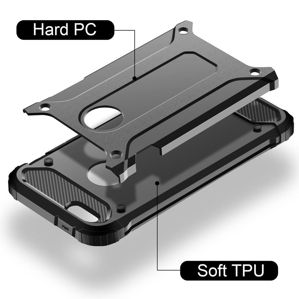 Coque pour Apple iPhone SE (2016) / 5 / 5s, Techsuit, Hybrid Armor, Noire