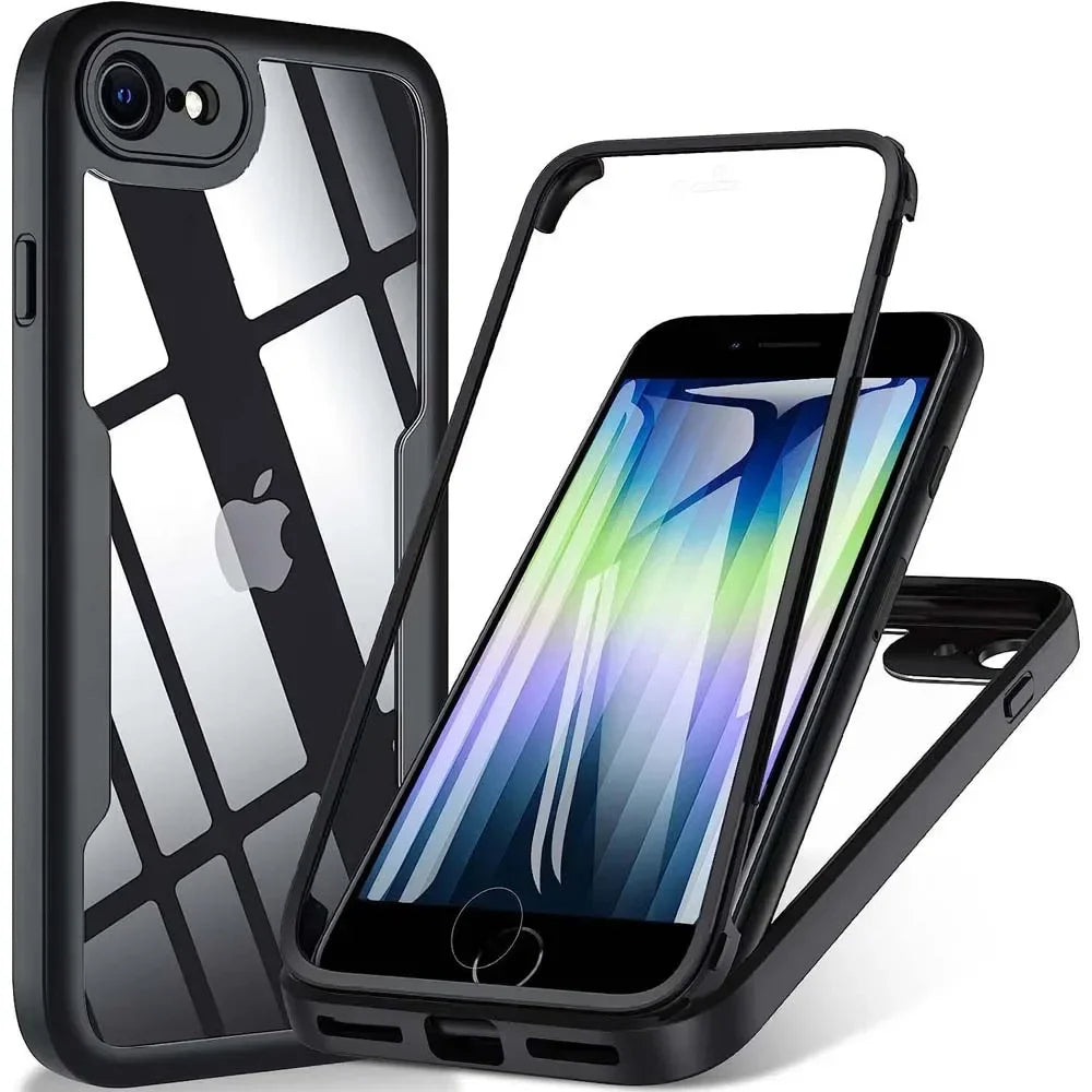 Coque pour Apple iPhone SE (2022) / SE (2020) / 8 / 7, Techsuit, ColorVerse 360, Noire
