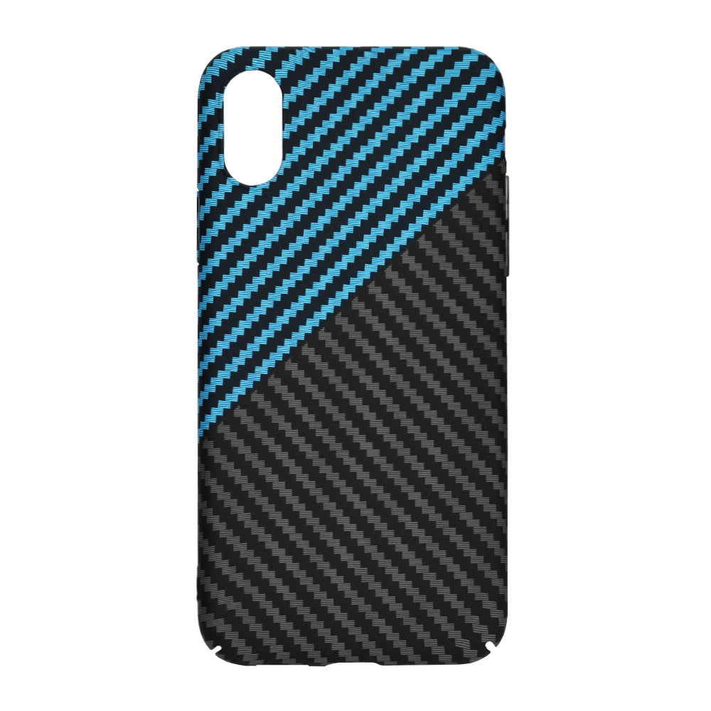 Coque pour Apple iPhone XR, Techsuit, Carbonite FiberShell, Noir Bleu