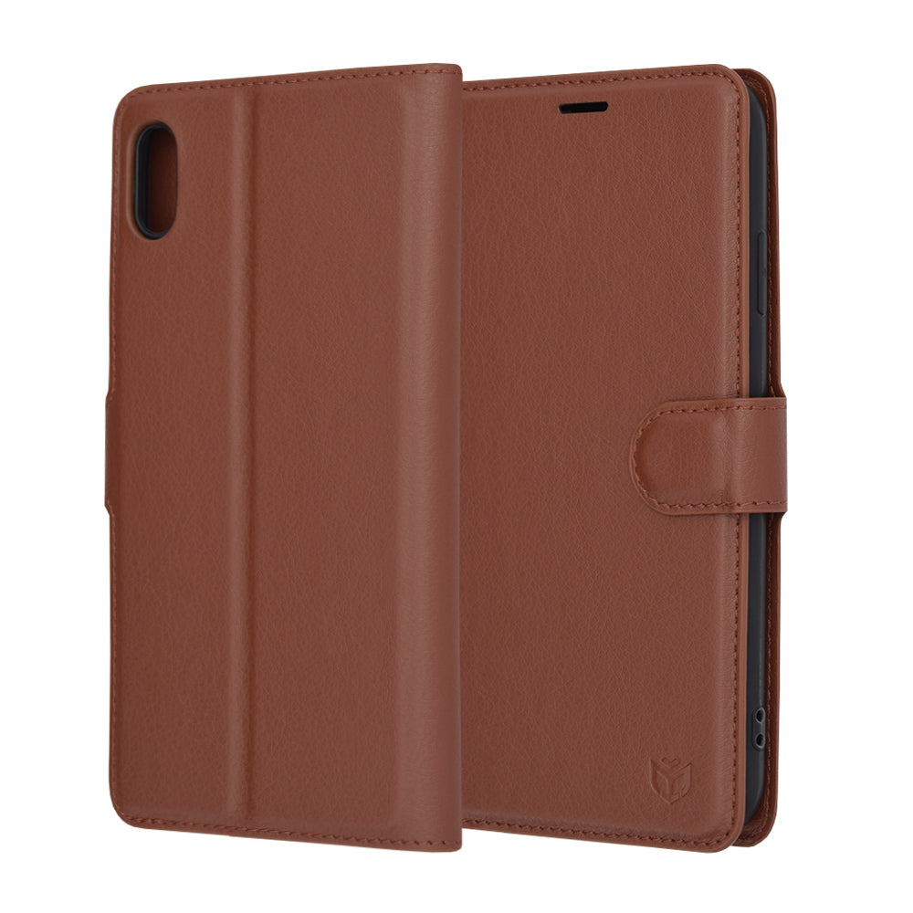 Coque pour Apple iPhone XS Max, Techsuit, Leather Folio, Marron