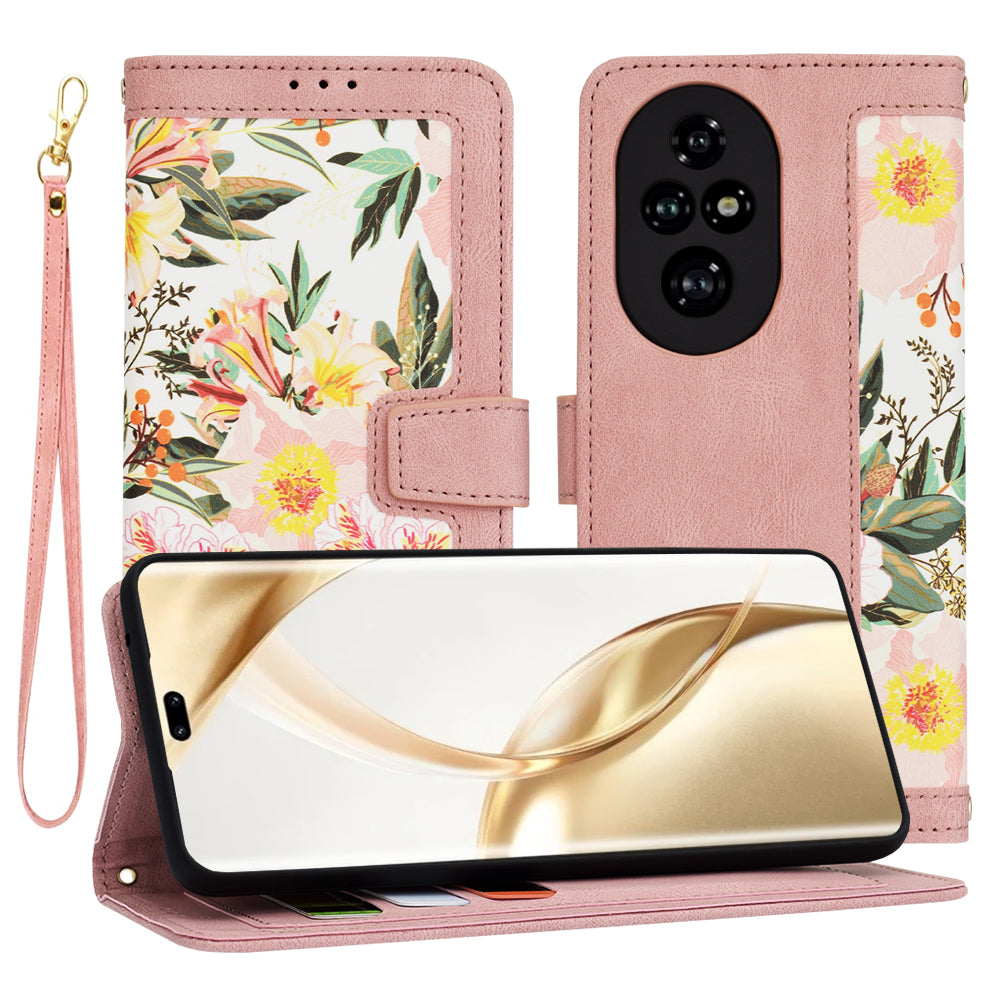 Coque pour Honor 200 Pro, Techsuit, FlipCraft, Rose