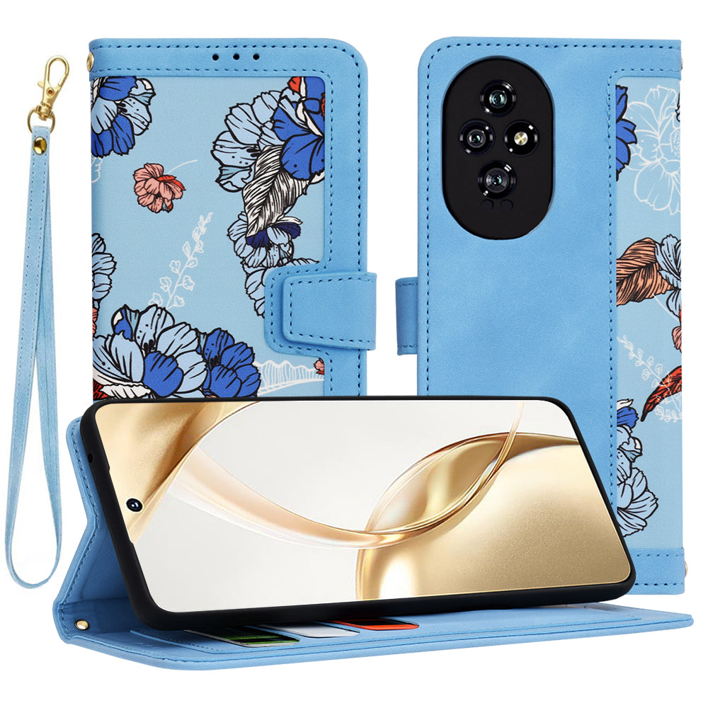 Coque pour Honor 200, Techsuit, FlipCraft, Bleu