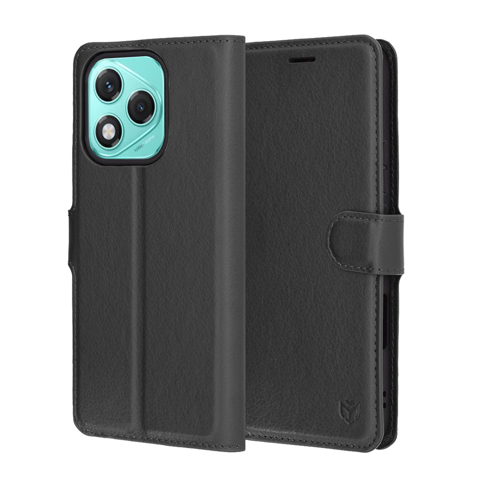 Coque pour Honor 400 Lite, Techsuit, Leather Folio, Noire