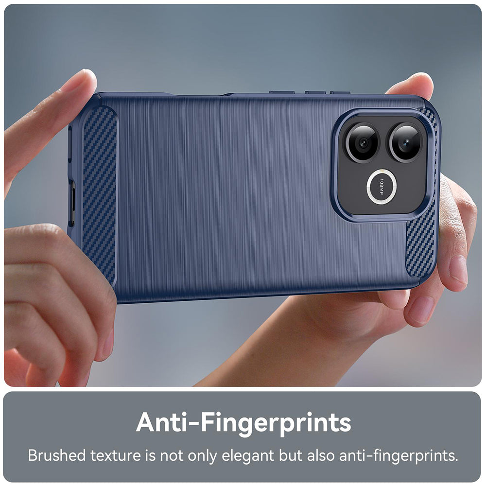 Housse pour Honor 600 Lite, Techsuit, Carbone, Bleue