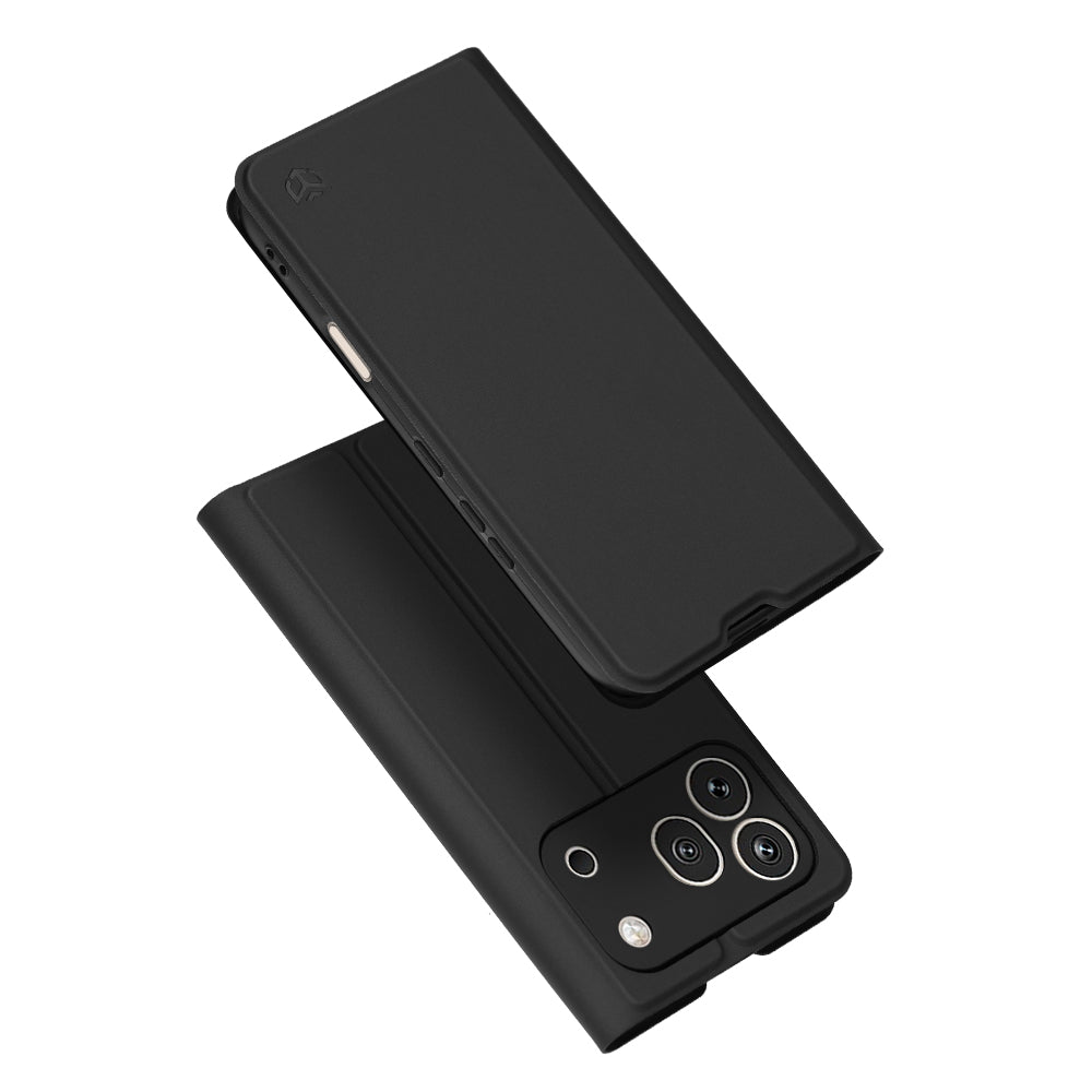 Coque pour Honor 600 Pro, Techsuit, Magskin Book, Noire