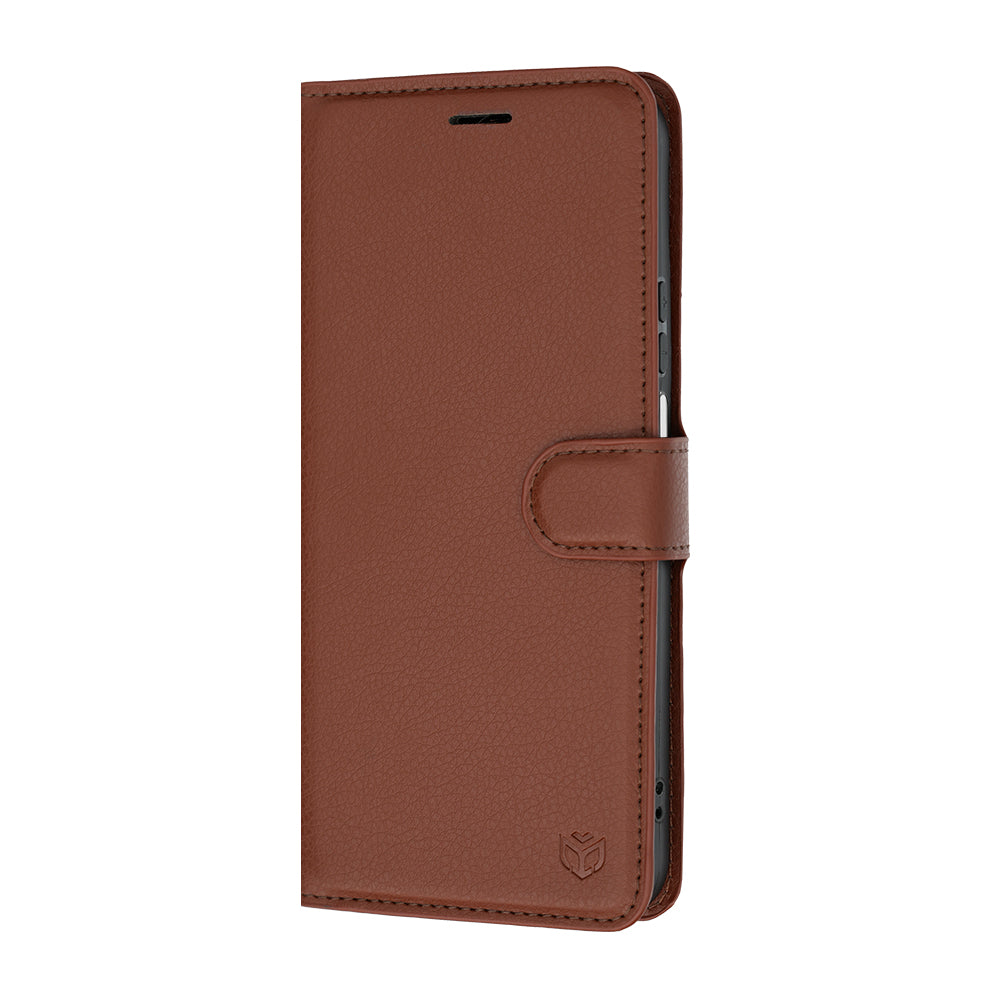 Coque pour Honor 600 Smart, Techsuit, Leather Folio, Marron