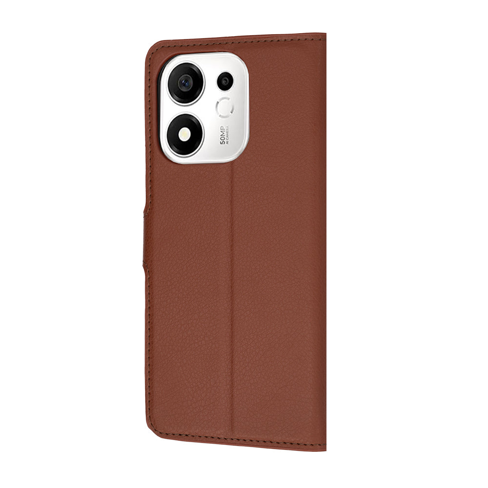 Coque pour Honor 600 Smart, Techsuit, Leather Folio, Marron