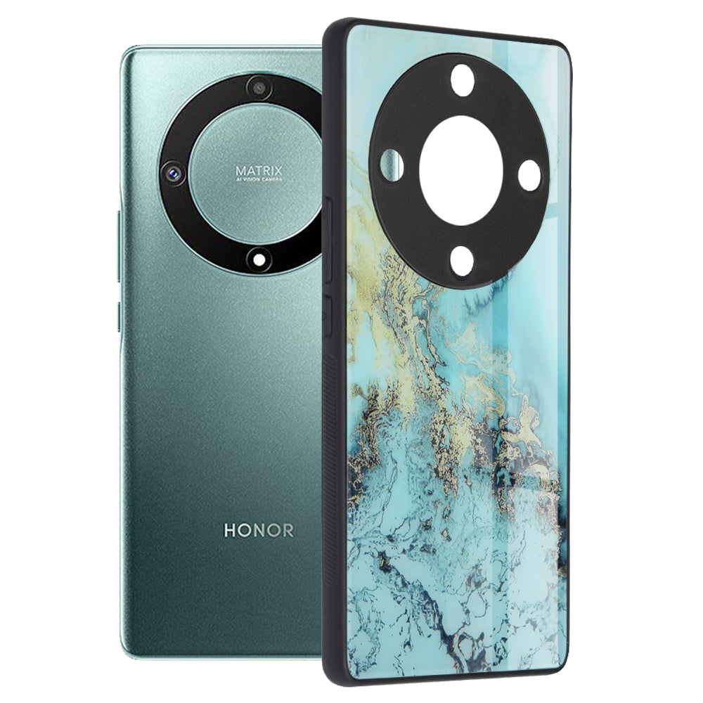Étui pour Honor Magic5 Lite, Techsuit, Glaze, Bleu