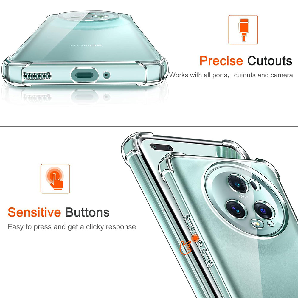 Coque pour Honor Magic5 Pro, Techsuit, Antichoc Claire, Transparente