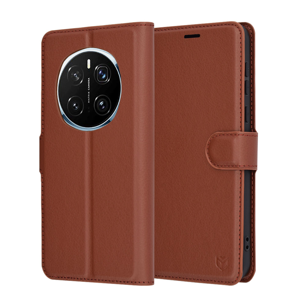 Étui pour Honor Magic7 Pro, Techsuit, Leather Folio, Marron