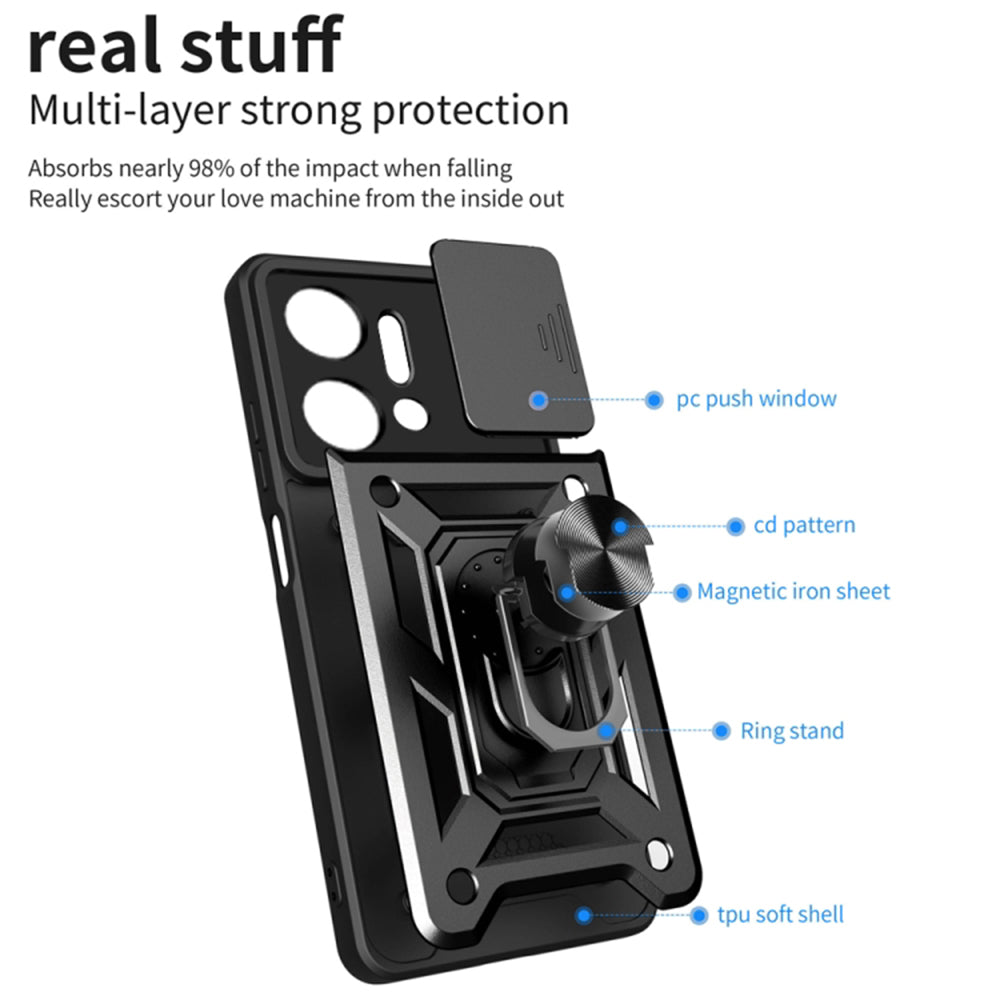 Étui pour Honor X7a, Techsuit, CamShield, Bleu