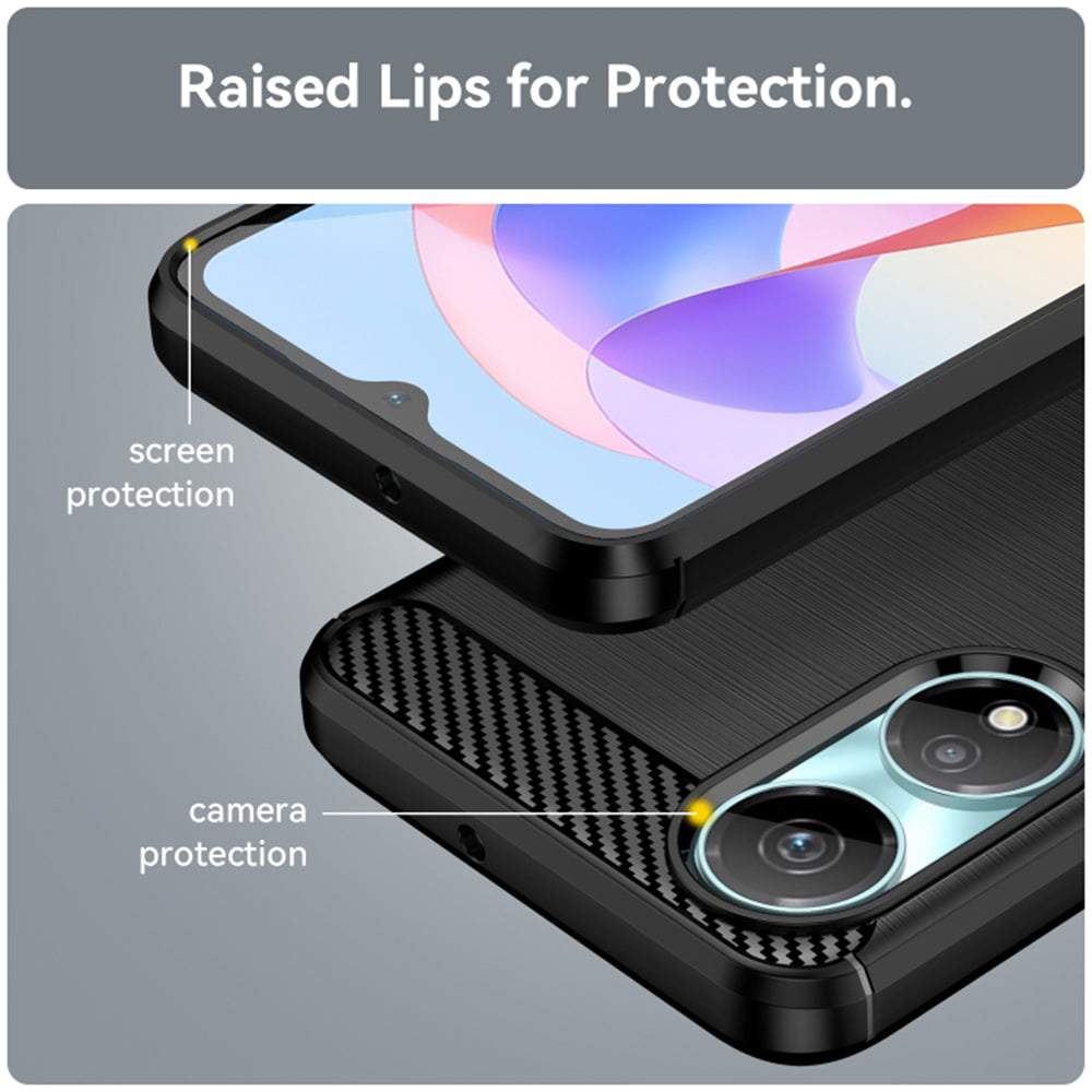 Coque pour Honor X7b 5G / 90 Smart / X7b 4G, Techsuit, Carbone, Noire