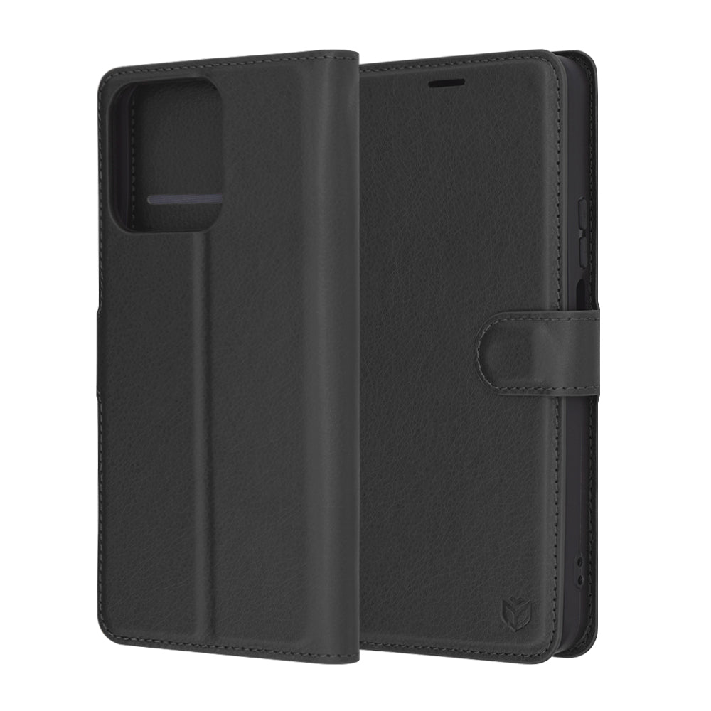 Coque pour Honor X7c / 200 Smart, Techsuit, Folio en cuir, Noire