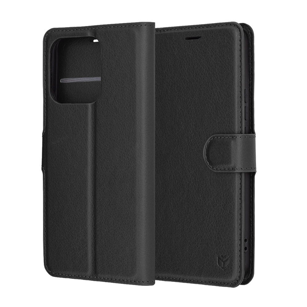 Coque pour Honor X8c, Techsuit, Leather Folio, Noire