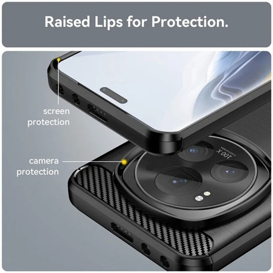 Coque pour Honor X9c Smart, Techsuit, Carbone, Noire