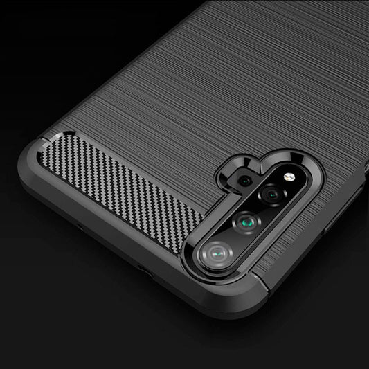 Coque pour Huawei nova 5T / Honor 20, Techsuit, Carbone, Noire