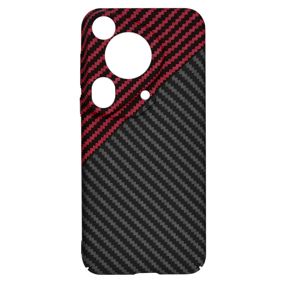 Coque pour Huawei Pura 70 Ultra, Techsuit, Carbonite FiberShell, Noir Rouge