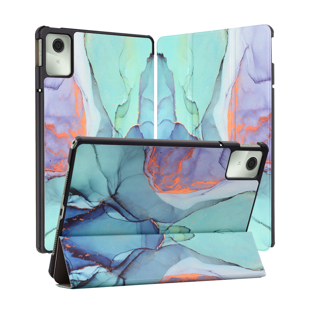 Housse pour Lenovo Tab M11, Techsuit, FoldPro Green Time, Multicolore