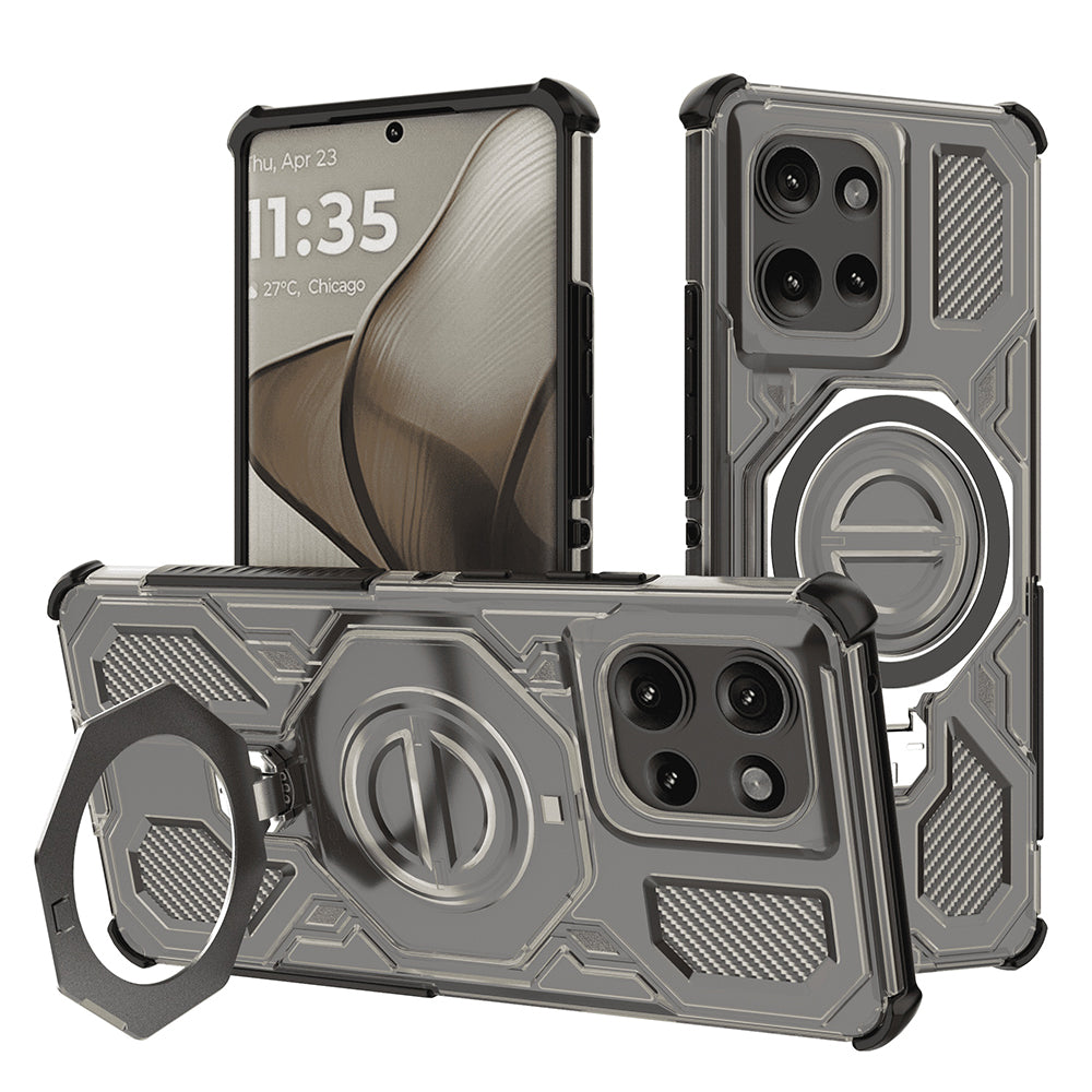 Coque pour Motorola Edge 50, Techsuit, Carbon Shield Pro, Fumée