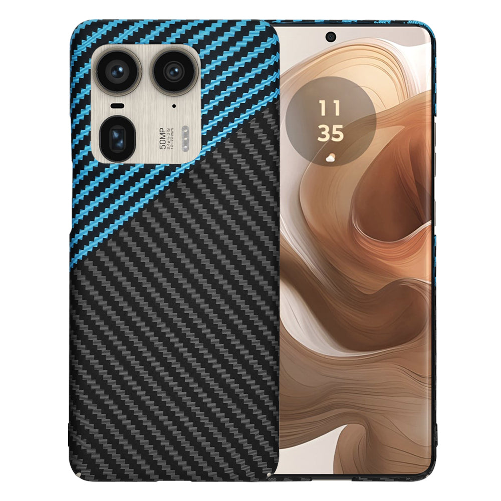 Coque pour Motorola Edge 50 Ultra, Techsuit, Carbonite FiberShell, Noir Bleu