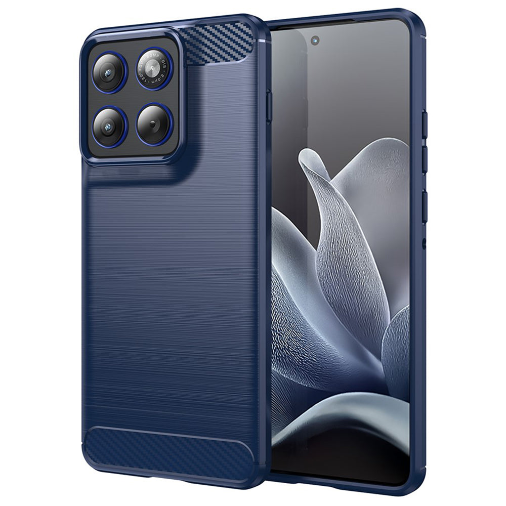 Housse pour Motorola Edge 70, Techsuit, Carbone, Bleue