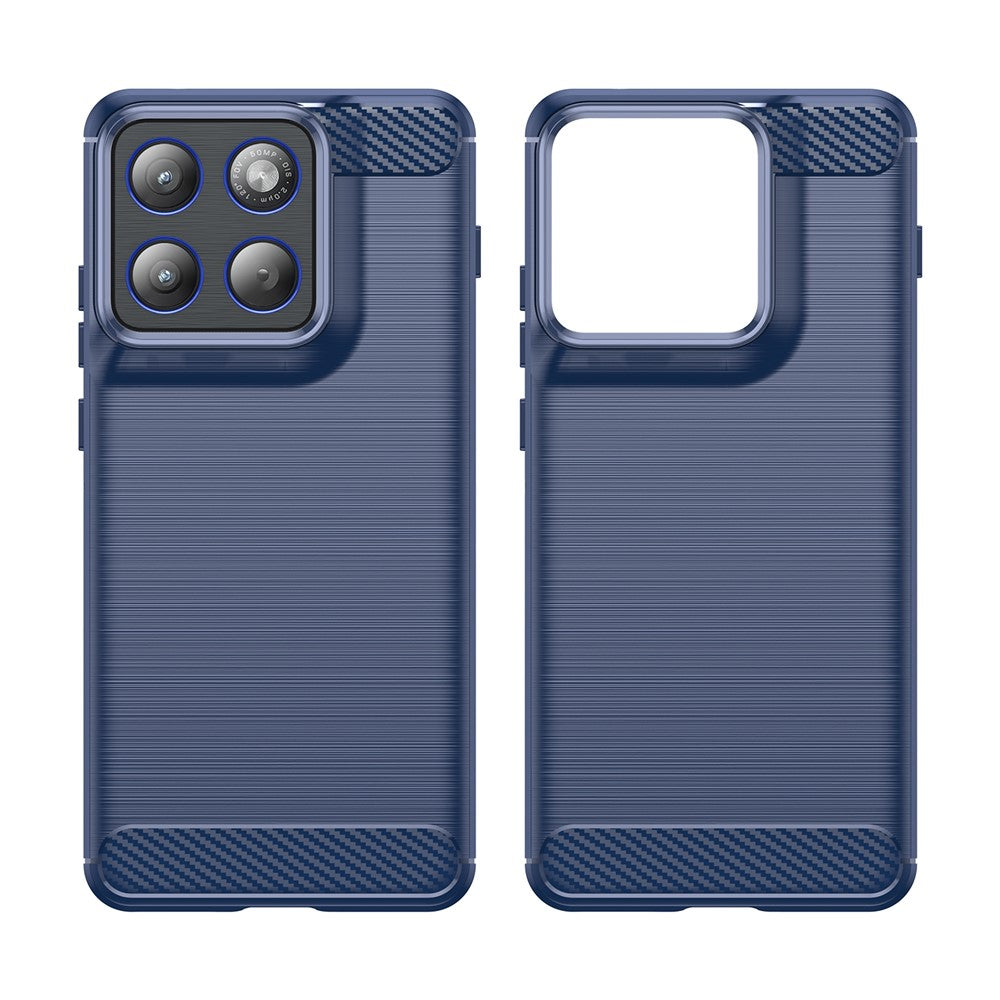 Housse pour Motorola Edge 70, Techsuit, Carbone, Bleue