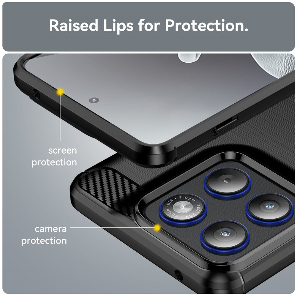 Housse pour Motorola Edge 70, Techsuit, Carbone, Noire
