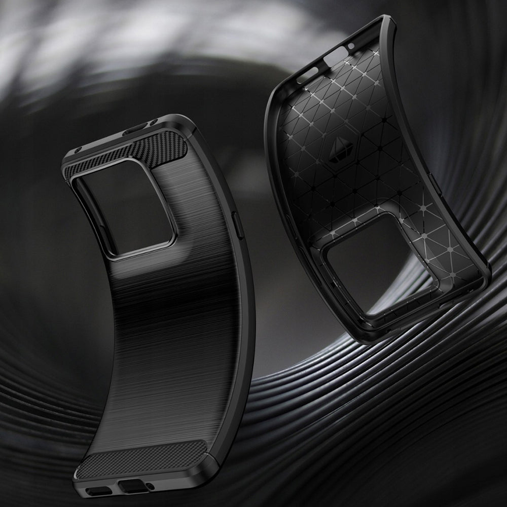 Housse pour Motorola Edge 70 Ultra / Signature, Techsuit, Carbone, Noire