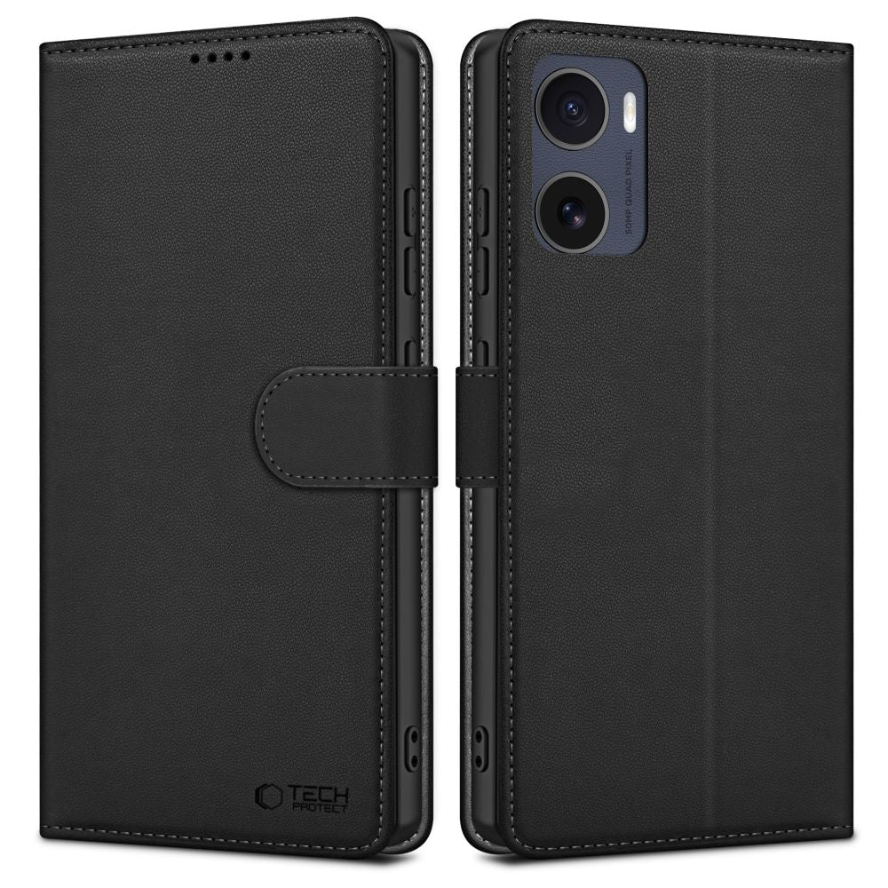 Étui pour Motorola Moto E15 / G05, Tech-Protect, Portefeuille, Noir