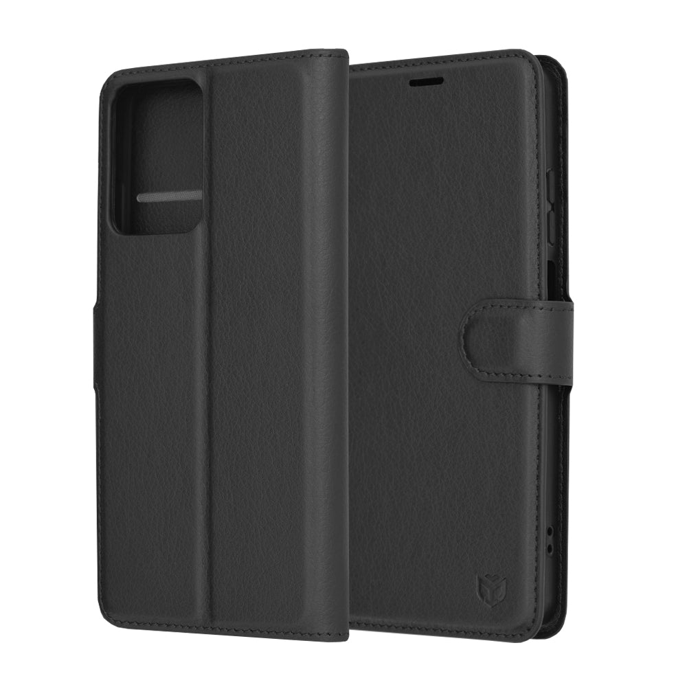 Coque pour Motorola Moto G04s / E14 / G04 / G24, Techsuit, Folio en cuir, Noire
