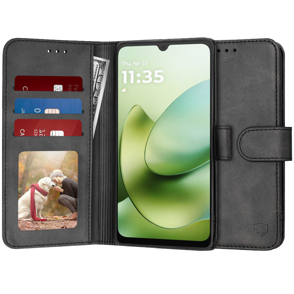 Coque pour Motorola Moto G06, Techsuit, Diary Book, Noire