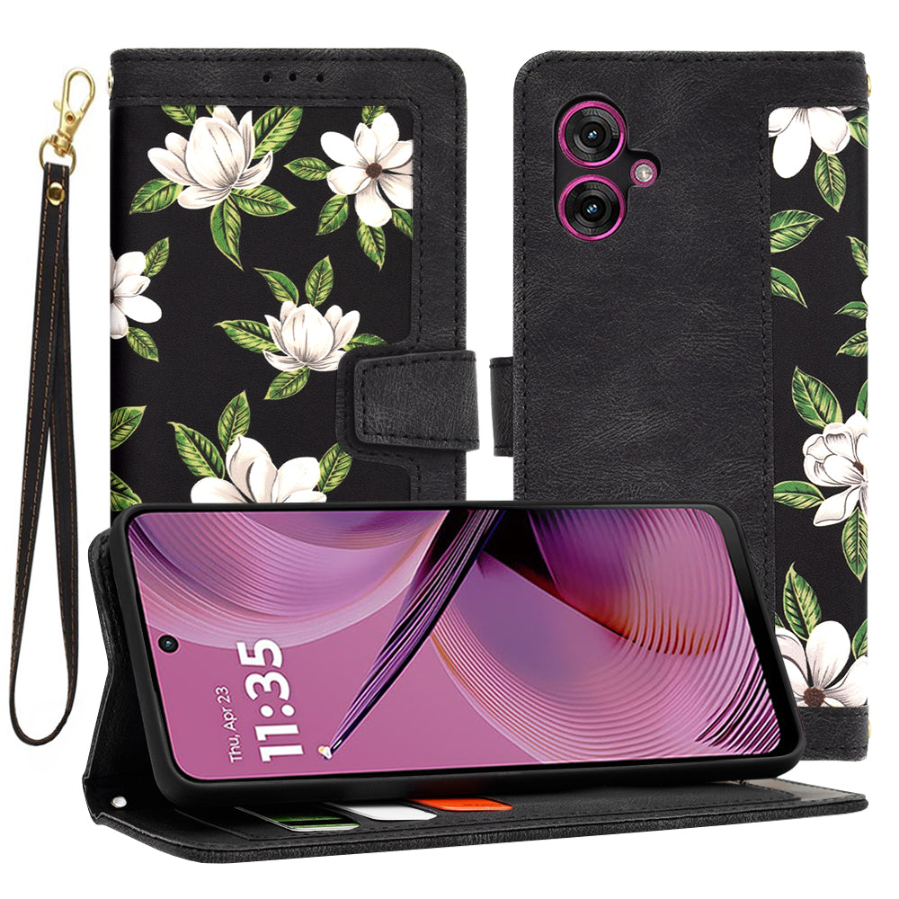 Coque pour Motorola Moto G55, Techsuit, FlipCraft, Noire