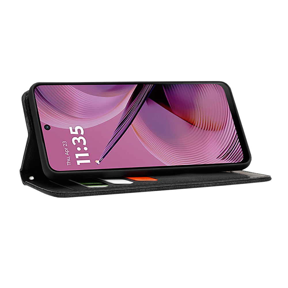Coque pour Motorola Moto G55, Techsuit, FlipCraft, Noire