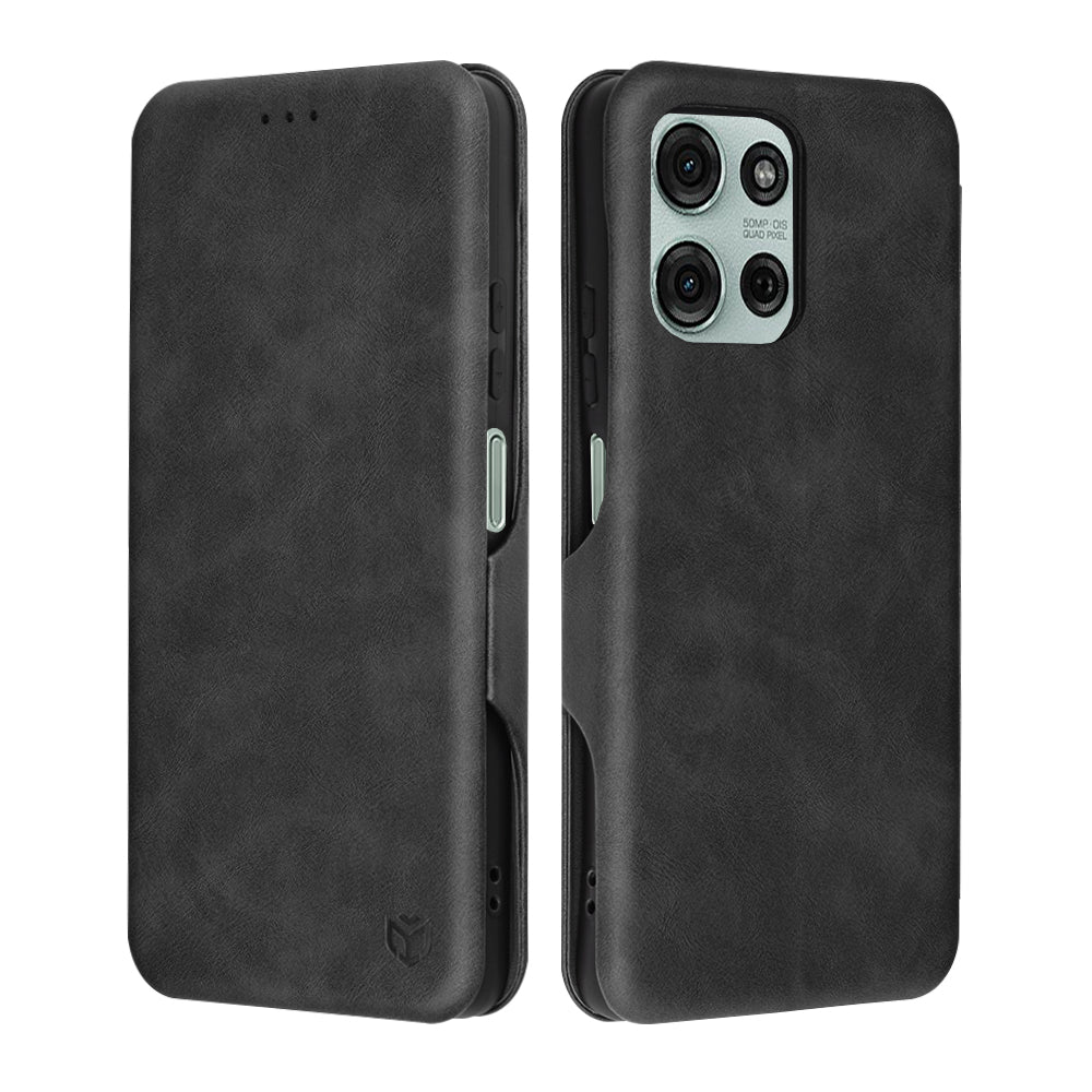 Coque pour Motorola Moto G75, Techsuit, Safe Wallet Plus, Noire