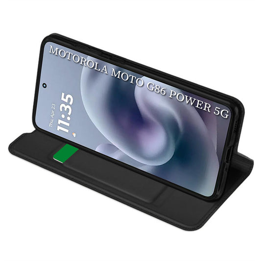 Étui pour Motorola Moto G86 Power, Techsuit, Magskin Book, Noir