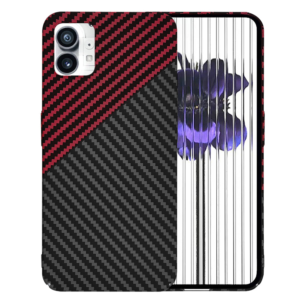 Coque pour Nothing Phone (1), Techsuit, Carbonite FiberShell, Noire Rouge