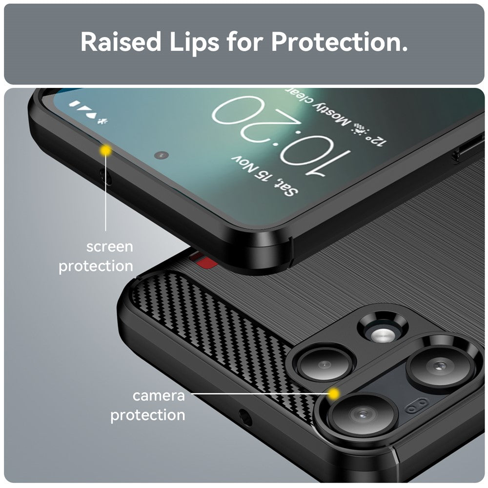 Étui pour Nothing Phone (3a) Lite, Techsuit, Carbone, Noir
