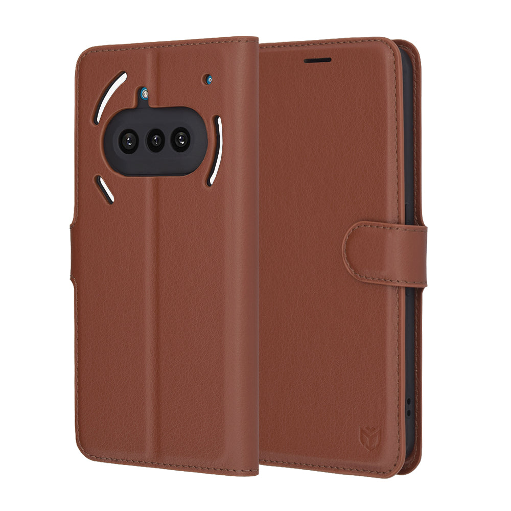 Coque pour Nothing Phone (3a), Techsuit, Leather Folio, Marron