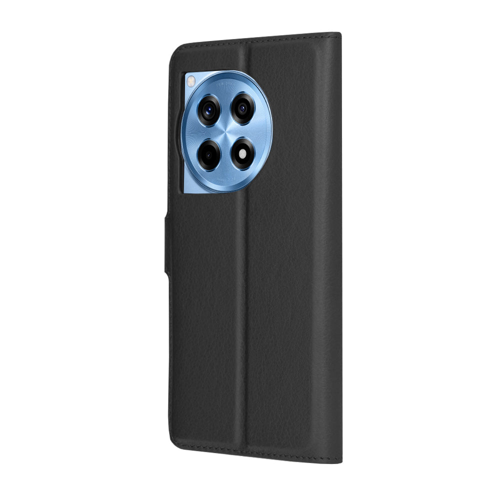 Coque pour OnePlus 12R, Techsuit, Leather Folio, Noire