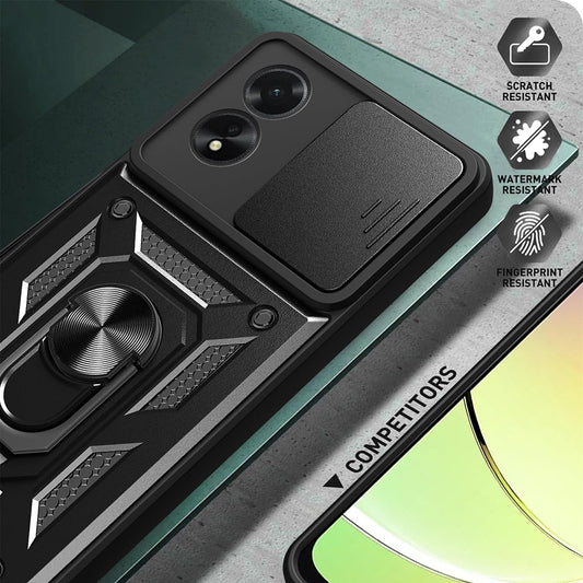 Coque pour Oppo A18 / A38, Techsuit, CamShield, Noire