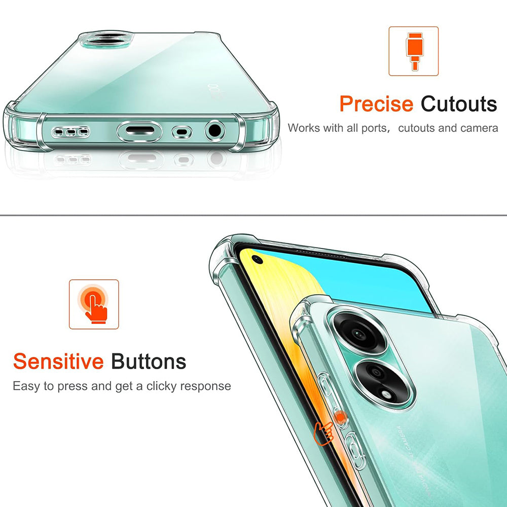 Coque pour Oppo A58 4G, Techsuit, Antichoc Claire, Transparente