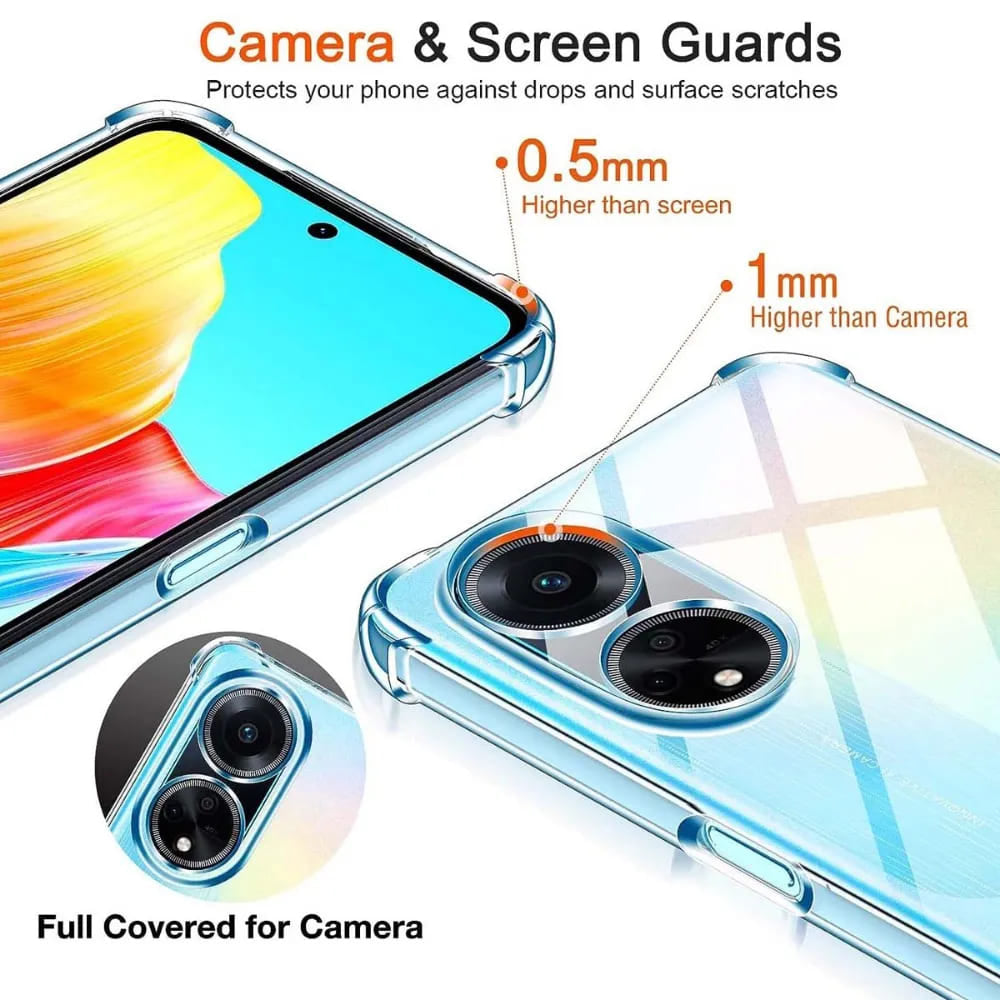 Coque pour Oppo A98, Techsuit, Antichoc Claire, Transparente