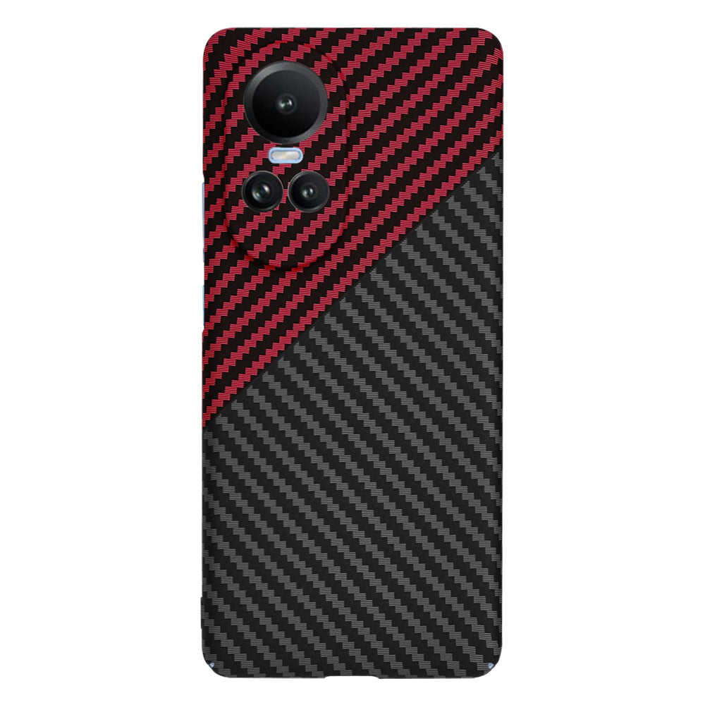 Coque pour Oppo Reno10 / Reno10 Pro, Techsuit, Carbonite FiberShell, Noir Rouge