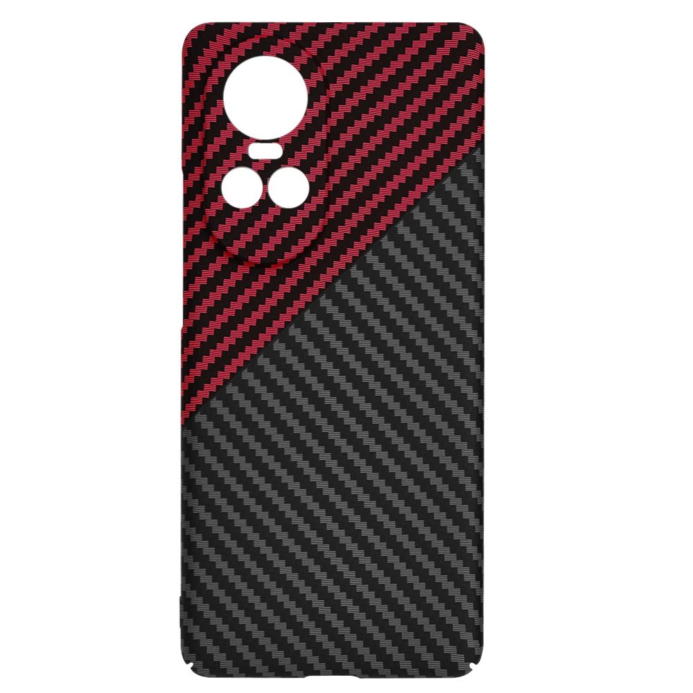 Coque pour Oppo Reno10 / Reno10 Pro, Techsuit, Carbonite FiberShell, Noir Rouge