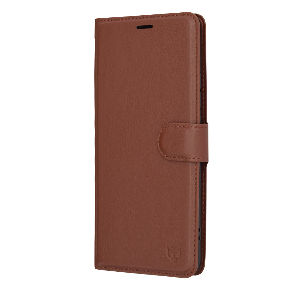 Étui pour Oppo Reno10 / Reno10 Pro, Techsuit, Folio en cuir, Marron