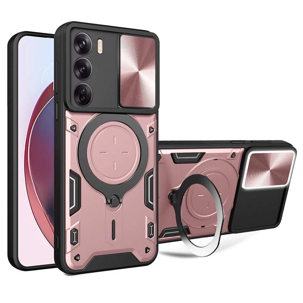 Coque pour Oppo Reno12, Techsuit, CamGuard Pro, Rose Doré