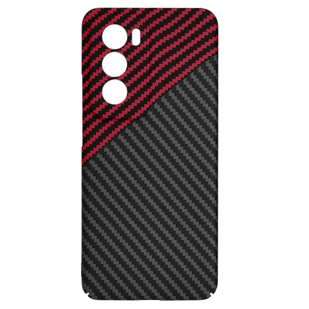 Coque pour Oppo Reno12, Techsuit, Carbonite FiberShell, Noir Rouge