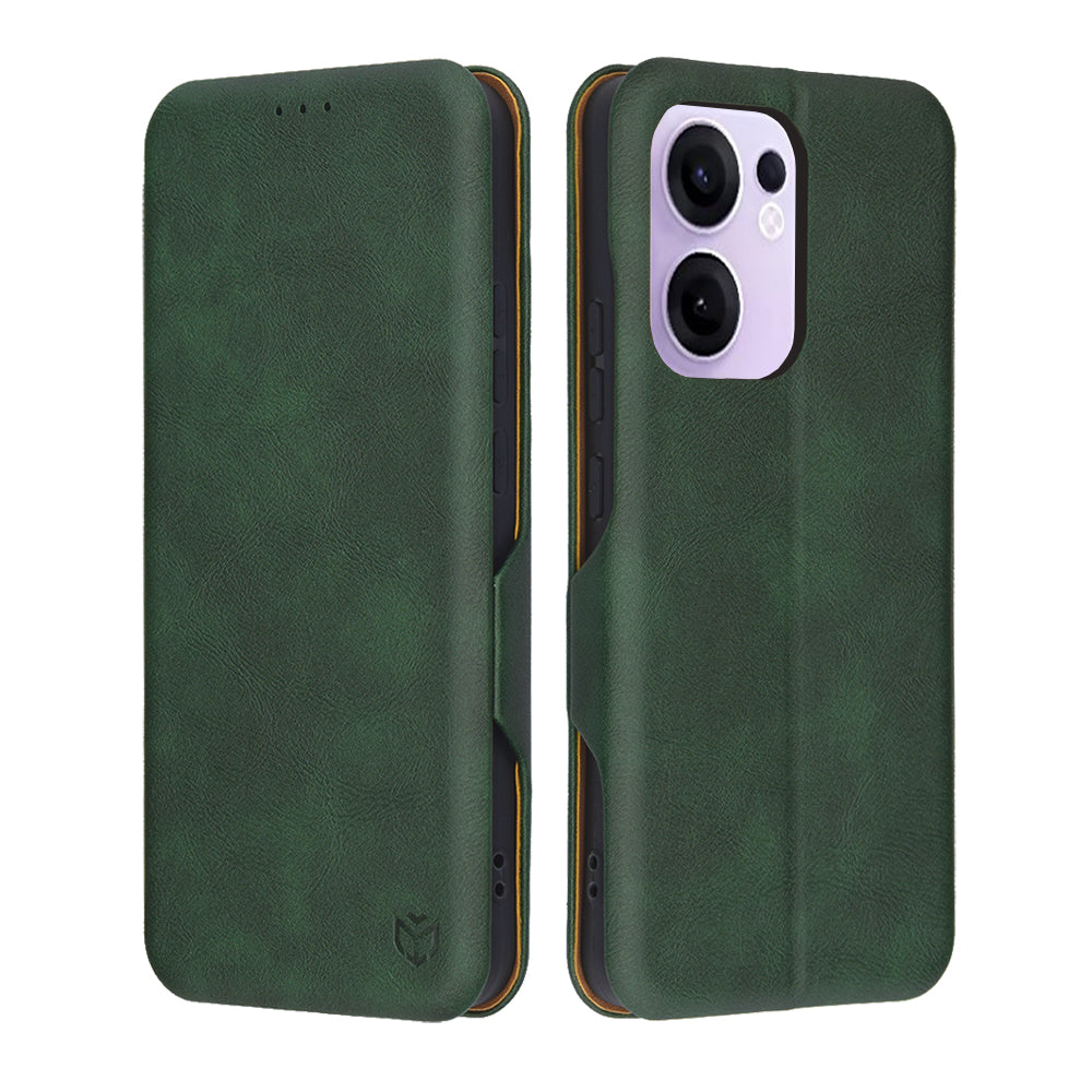 Coque pour Oppo Reno13 FS 5G / Reno13 F 4G / Reno13 F, Techsuit, Safe Wallet Plus, Vert